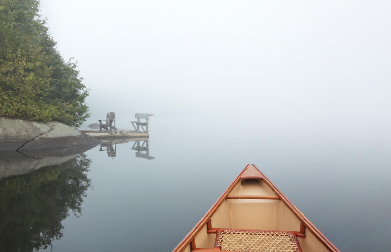 A small boat facing the open waters.